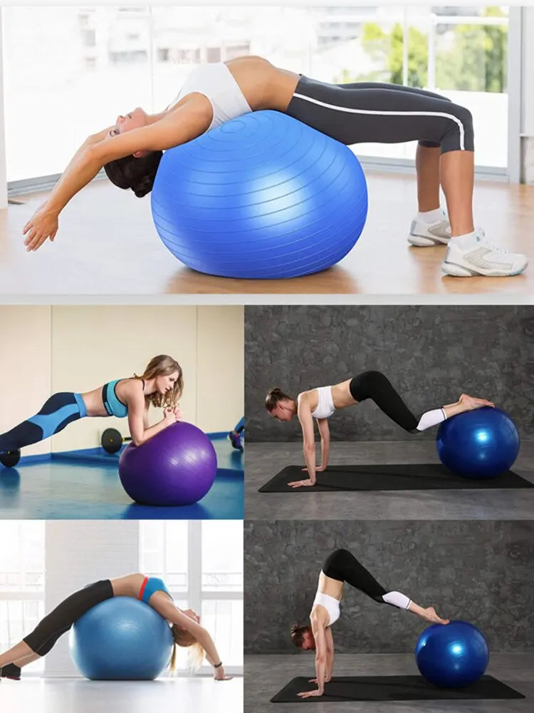 Sports Yoga Fitness Exercise Balls Thickened Non-slip Blue PVC Material 55cm Core Balance Training Balance Exercise Ball Pilates Ball With Pump