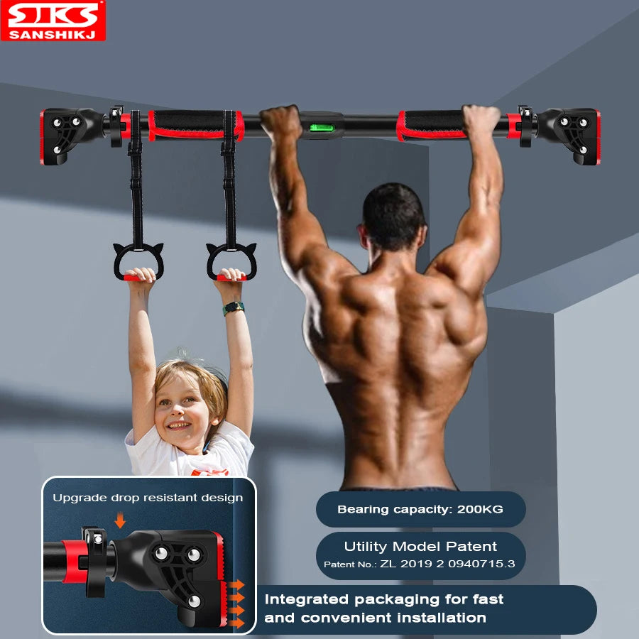 2023 New Anti Drop Indoor Horizontal Bar Home No Punching Wall-mounted Pull Up Bar Corridor Fitness Horizontal Bar